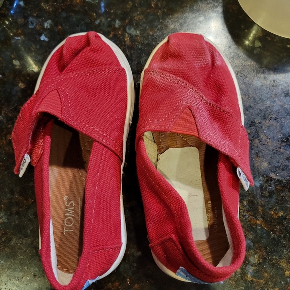Toms Other - TOMS Kids Red Canvas Sneakers